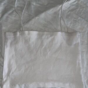 Zara White Ribbed Tank Top